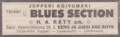 Advert in Helsingin Sanomat 25.05.1968