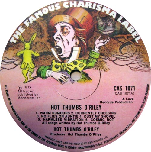 A-side label of Hot Thumbs