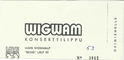 Ticket for Jyväskylä gig 30.01.1975