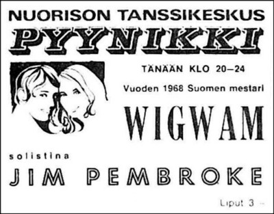 Advert from Aamulehti 11.05.69 for Tampere concert