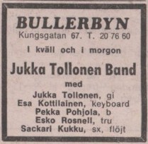 Advert from Aftonbladet 06.10.1975