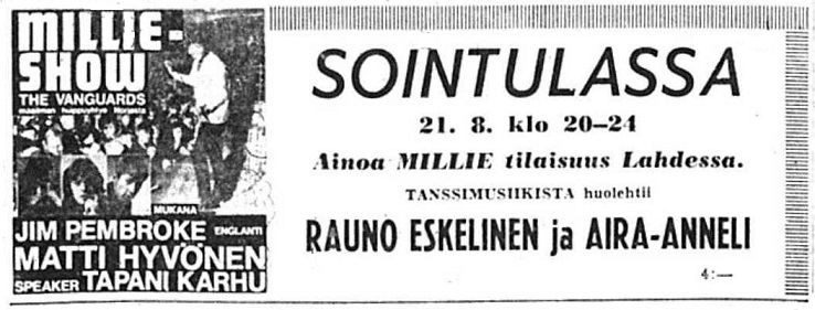 Advert for Lahti 21.08.66