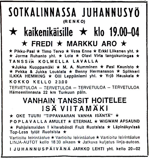 Advert from Helsingin Sanomat