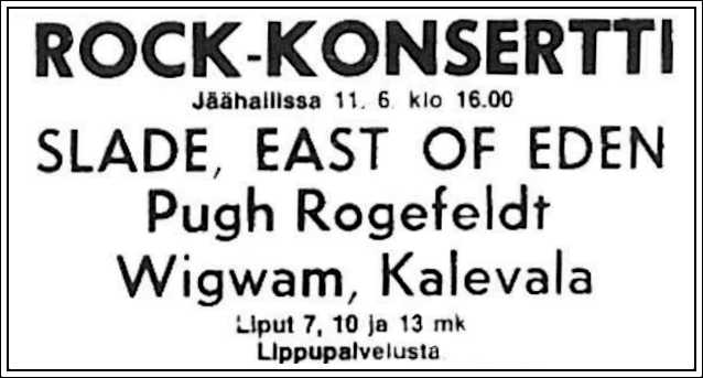 Advert for Helsinki 11.06.72