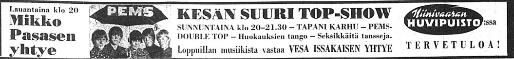Advert for Joensuu 12.06.66