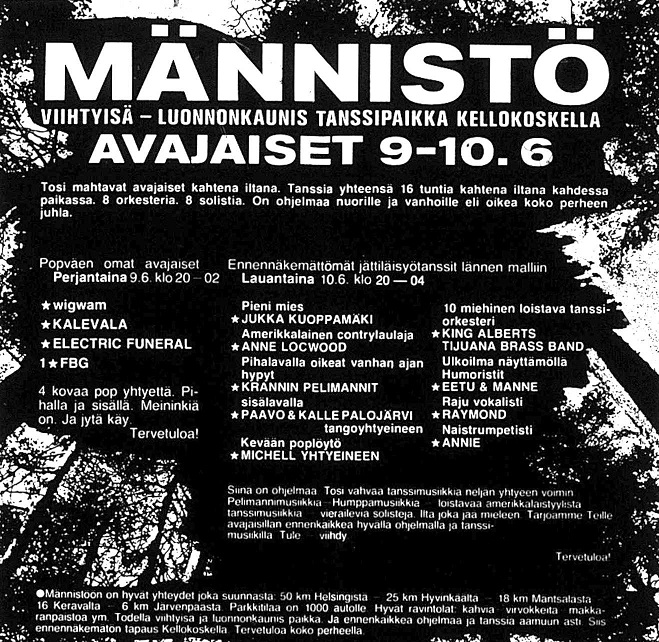 Advert for Männistö 09.06.72