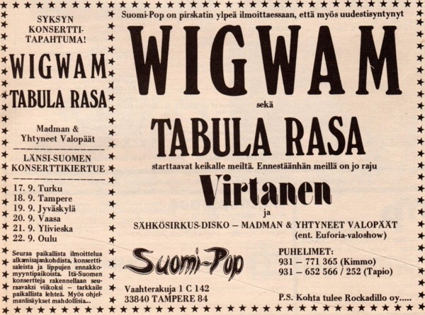 Advert from Musa 8/1974