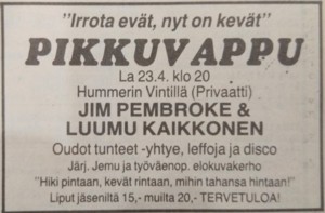 Advert for Järvenpää 23.04.83